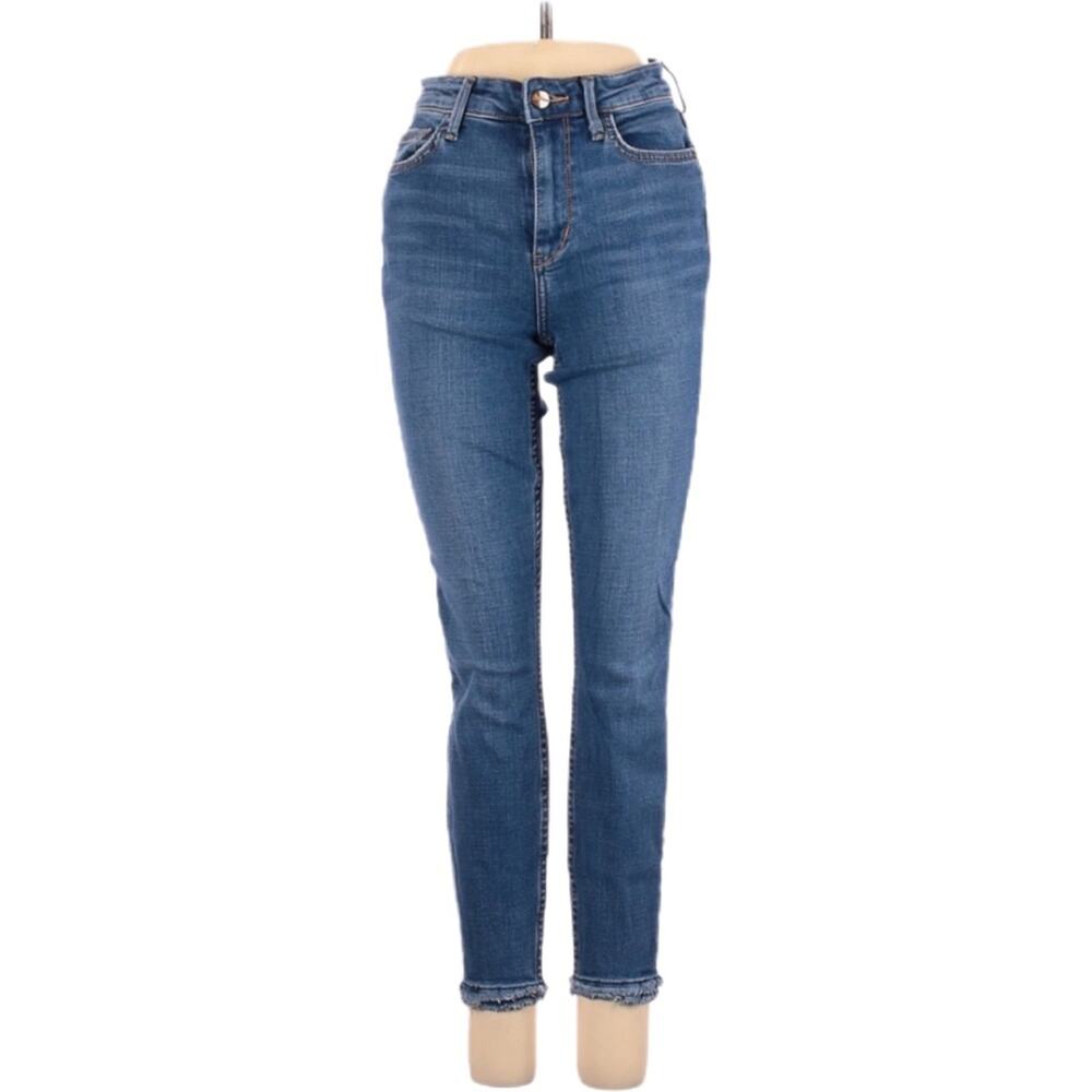 Sam Edelman Frayed Hem High Rise Skinny The Stiletto Jeans 24 Medium Wash